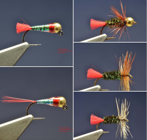 Red Tag variations tied by Martin Westbeek. First dry fly I ever took a fish on. And it's still going strong.